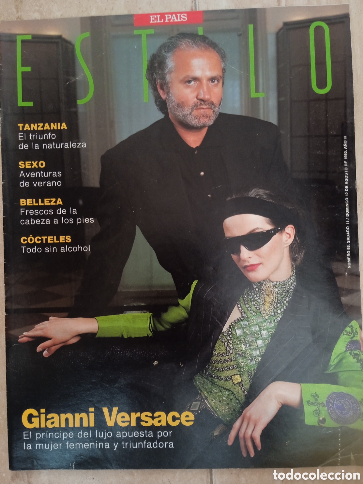 Coleccionismo de peri&oacute;dico El Pa&iacute;s: El Pais Estilo n&deg;95 11/08/90 Gianni Versace Tanzania