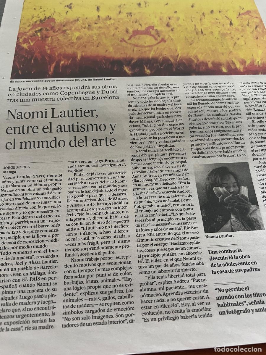 Coleccionismo de peri&oacute;dico El Pa&iacute;s: Art&iacute;culo prensa sobre NAOMI LAUTIER ARTE