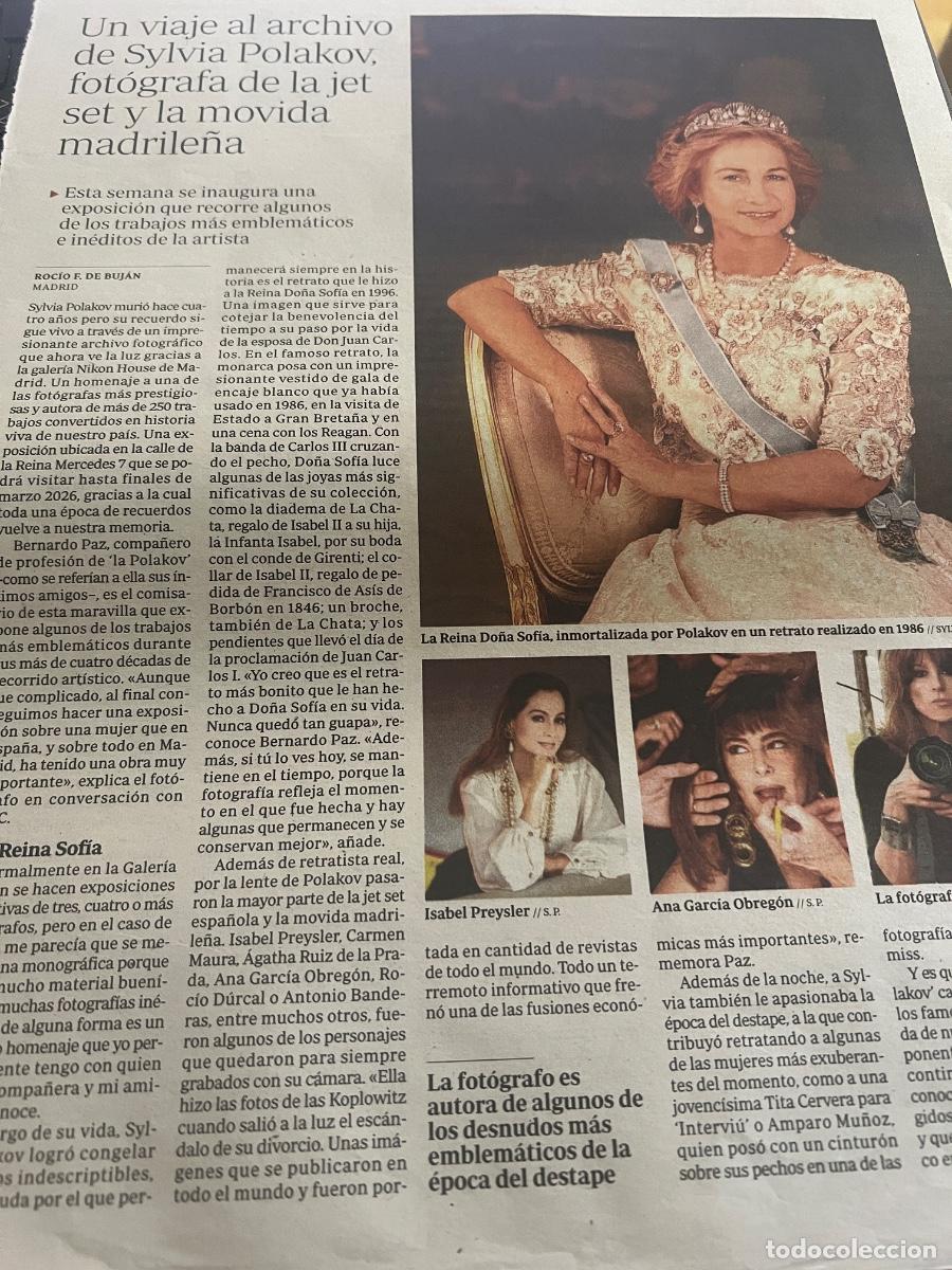 Coleccionismo de peri&oacute;dico El Pa&iacute;s: Art&iacute;culo prensa sobre SYLVIA POLAKOV. FOT&Oacute;GRAFA DE LA JET SET Y MOVIDA MADRILE&Ntilde;A