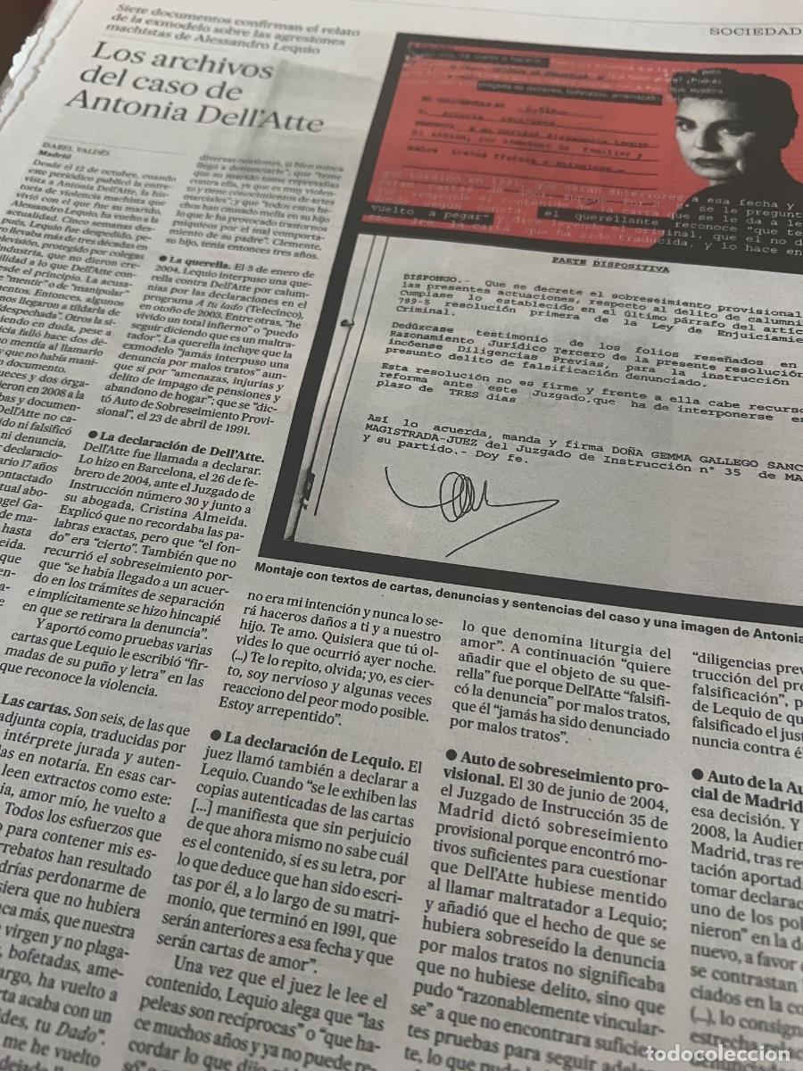 Coleccionismo de peri&oacute;dico El Pa&iacute;s: Dossier hemeroteca prensa sobre ANTONIO DELL&acute;ATTE y ALESSANDRO LECQUIO. MACHISMO FEMINISMO
