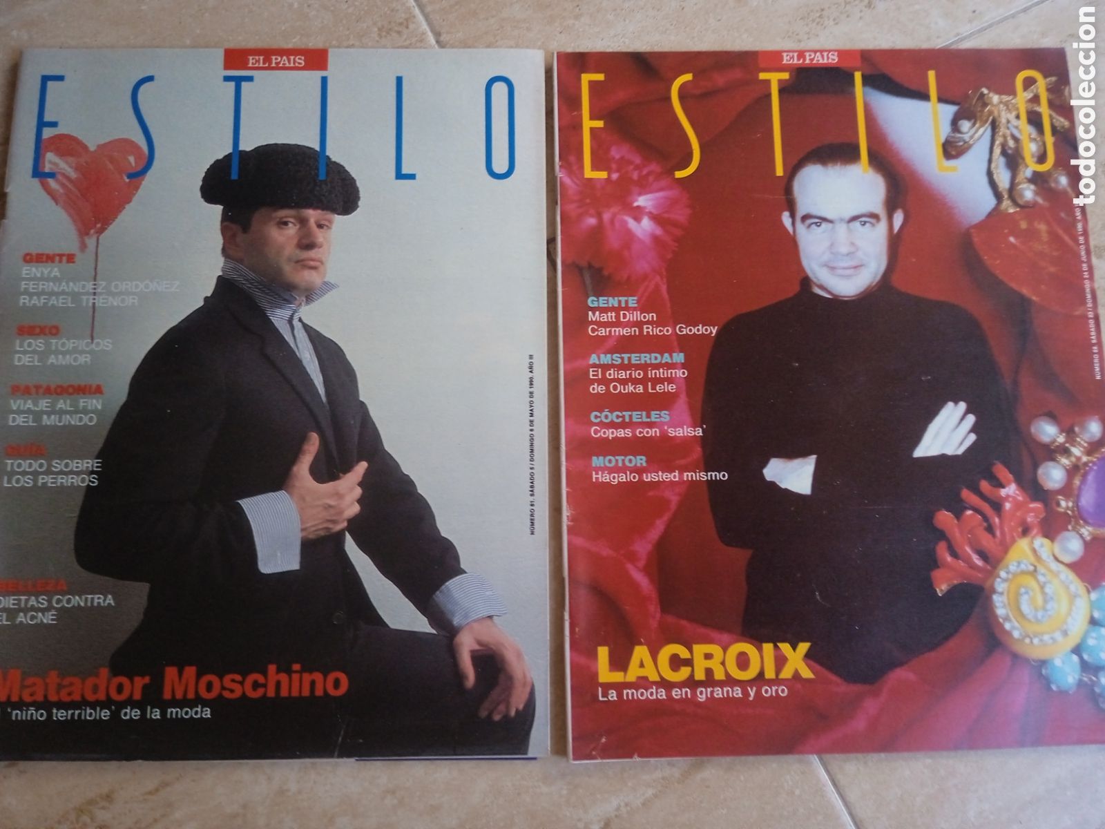 Coleccionismo de peri&oacute;dico El Pa&iacute;s: El Pais Estilo n&deg;81 y n&deg;88 Moschino Cristian Lacroix Enya Ouka Lele