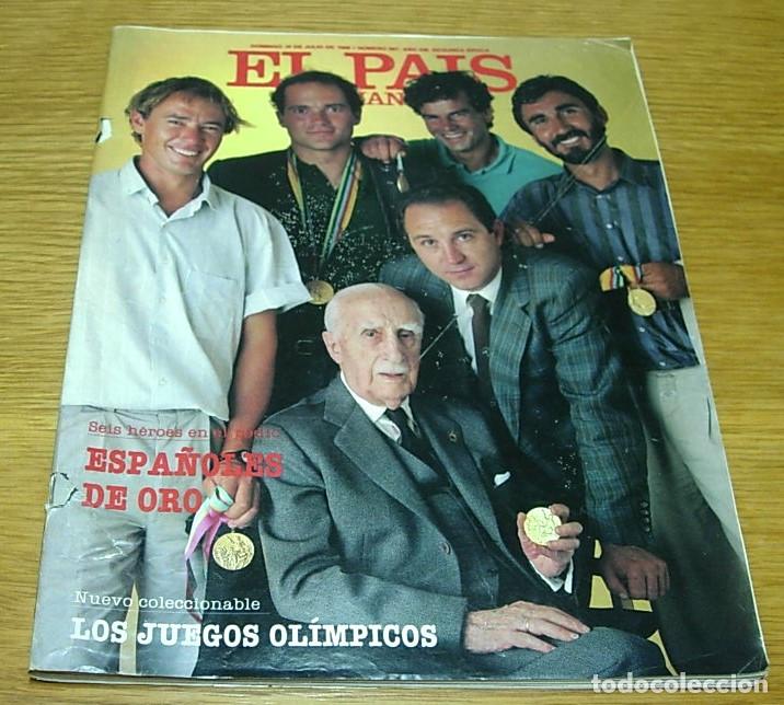 Coleccionismo de peri&oacute;dico El Pa&iacute;s: Revista EL PAIS SEMANAL n&ordm; 587 JUEGOS OLIMPICOS EL BOTONES SACARINO MARIBEL VERDU A-HA 1988