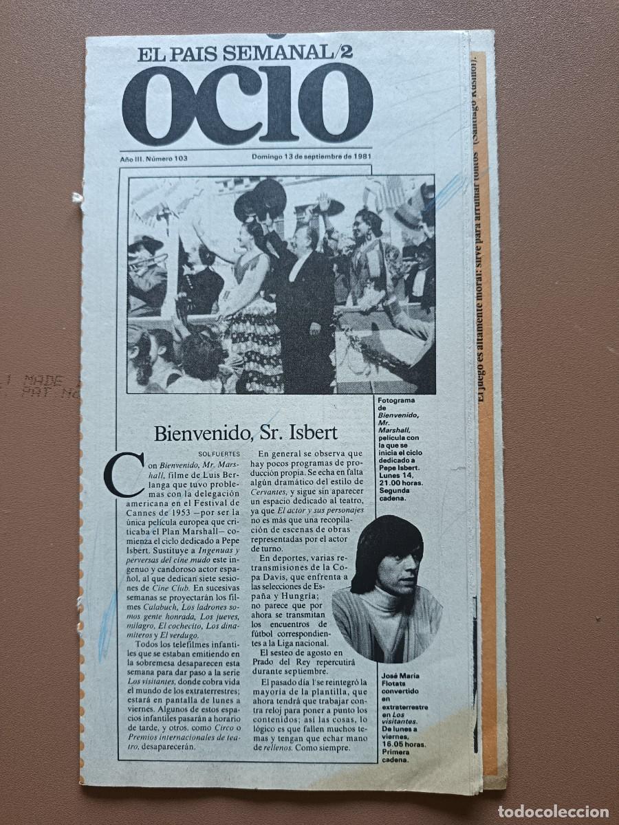 Coleccionismo de peri&oacute;dico El Pa&iacute;s: OCIO- EL PAIS SEMANAL- 103- 1981