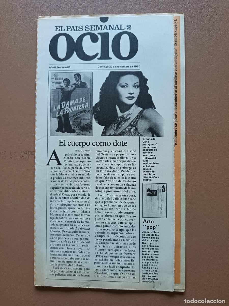Coleccionismo de peri&oacute;dico El Pa&iacute;s: OCIO- EL PAIS SEMANAL- 61- 1980