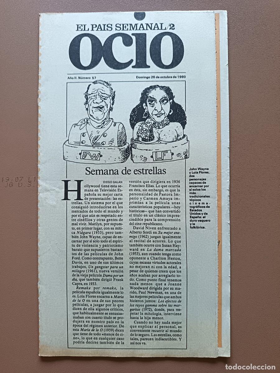 Coleccionismo de peri&oacute;dico El Pa&iacute;s: OCIO- EL PAIS SEMANAL- 57- 1980