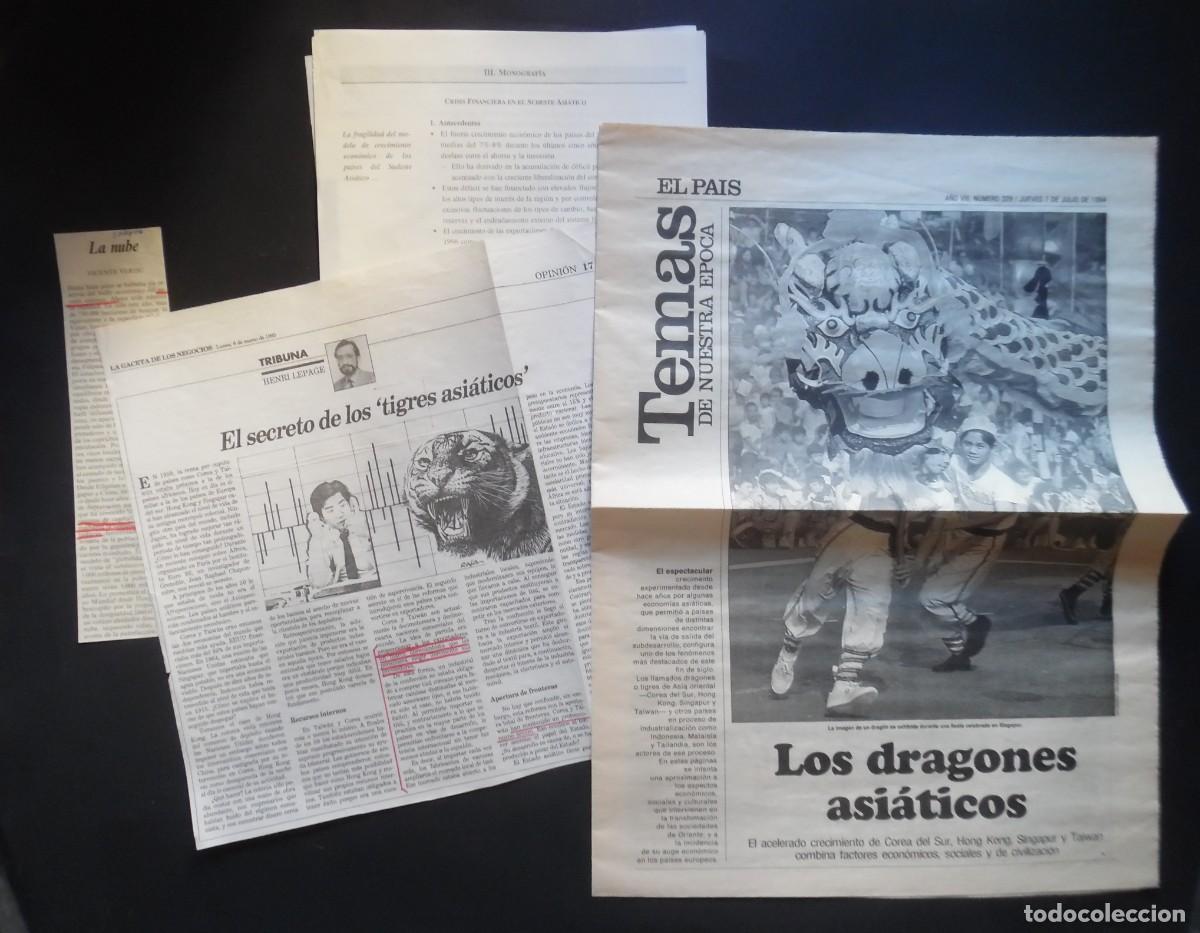 Coleccionismo de peri&oacute;dico El Pa&iacute;s: Asia. Dragones asi&aacute;ticos. Dossier de prensa: El pa&iacute;s: Carlos Alonso Zald&iacute;var, Manuel Castells
