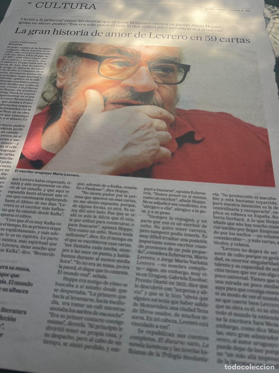 Collection Newspaper El Pa&iacute;s: Art&iacute;culo sobre MAR&Iacute;O LEVRERO CARTASA A LA PRINCESA ALICIA HOPPE