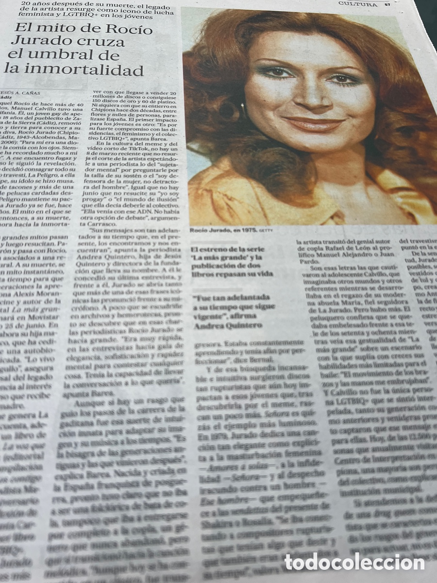 Colecionismo do Jornal El Pa&iacute;s: ROC&Iacute;O JURADO. COPLA ESPA&Ntilde;OLA. Entrevista en El Pa&iacute;s + MANUEL ALEJANDRO (XL SEMANAL) ROC&Iacute;O CARRASCO