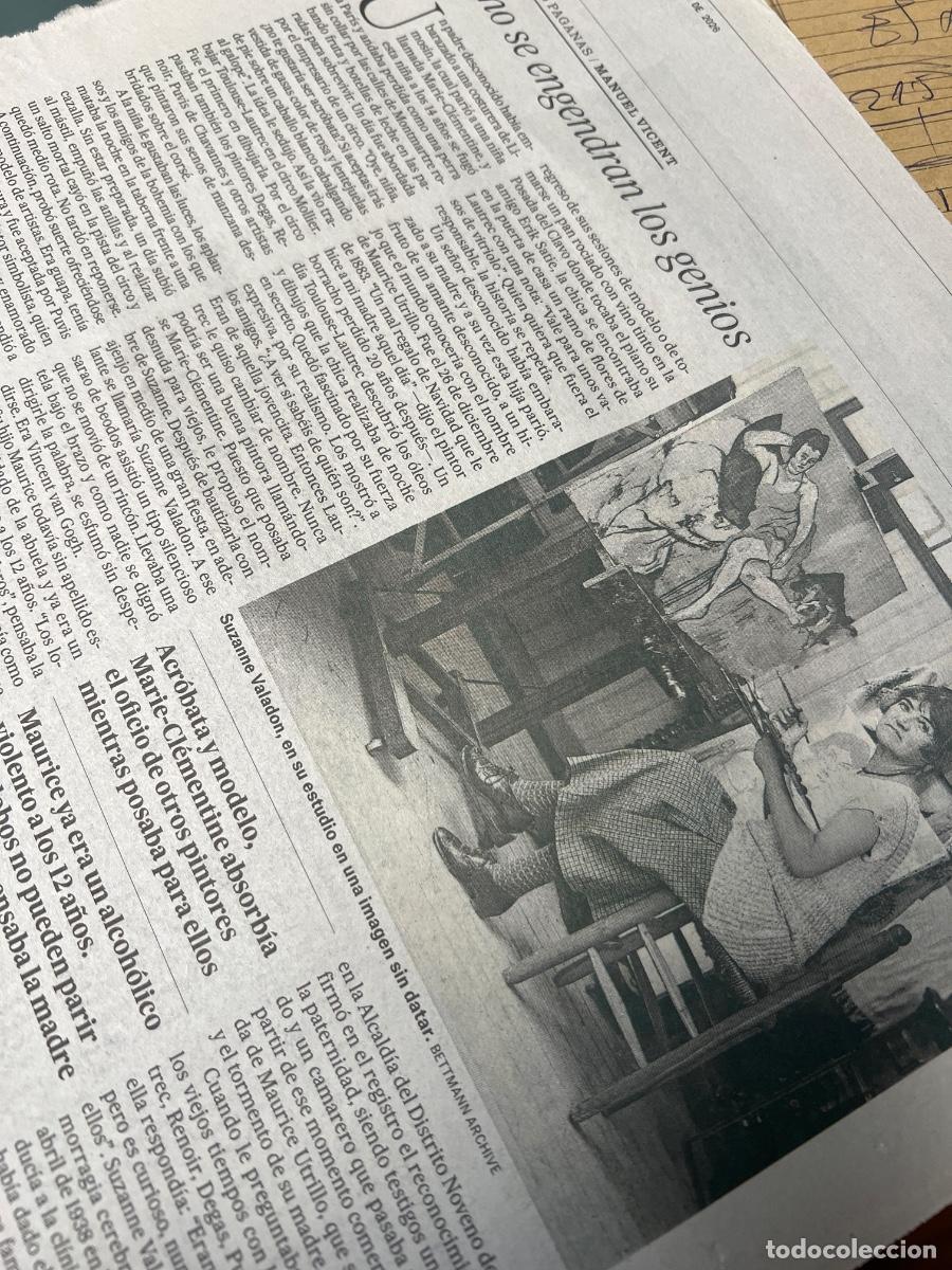 Coleccionismo de peri&oacute;dico El Pa&iacute;s: Art&iacute;culo prensa de MANUEL VICENT sobre SUZANNE VALADON. MARIE-CL&Eacute;MENTINE