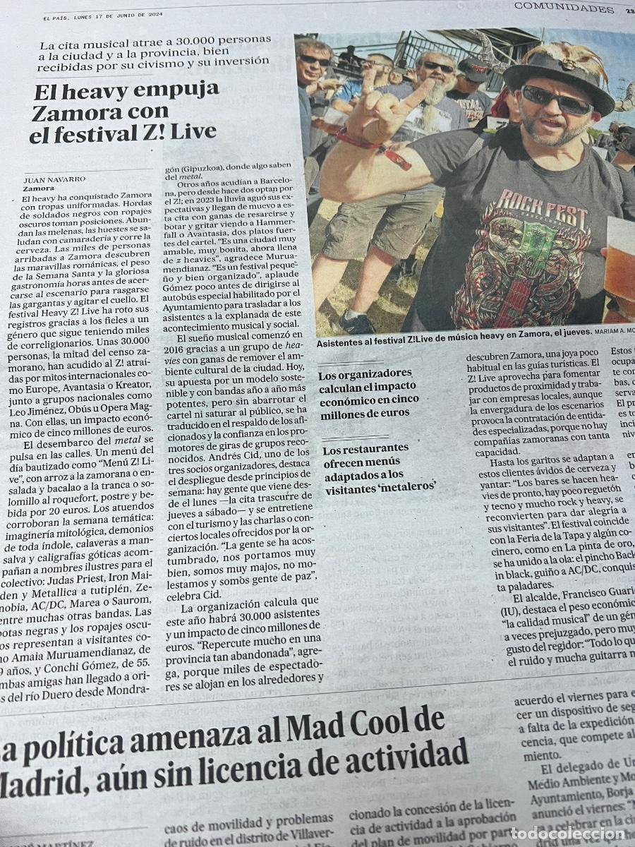 Coleccionismo de peri&oacute;dico El Pa&iacute;s: FESTIVAL Z! LIVE ZAMORA M&Uacute;SICA HEAVY METAL