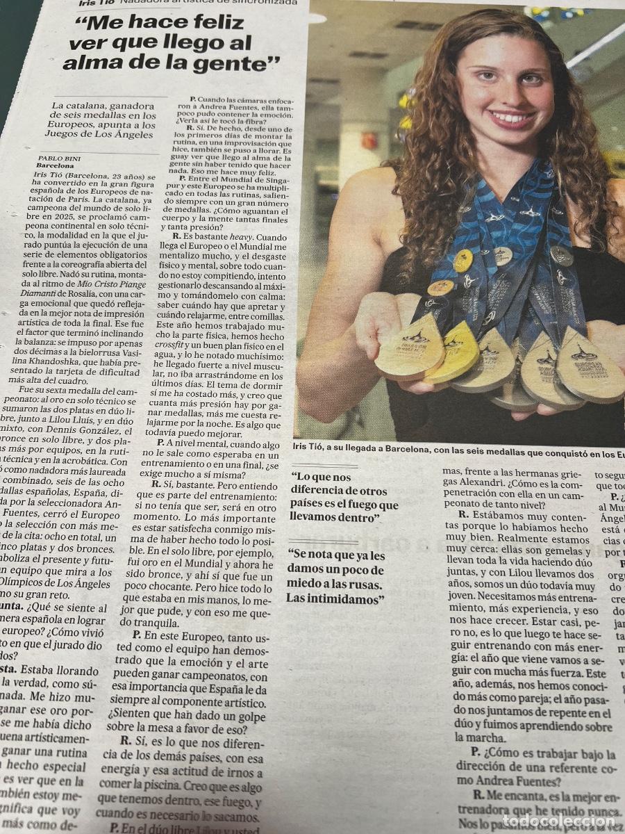 Collectionnisme de Journal El Pa&iacute;s: Art&iacute;culos y entrevista a IRIS TI&Oacute;. NATACI&Oacute;N SINCRONIZADA.