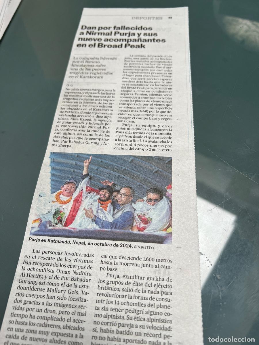 Coleccionismo de peri&oacute;dico El Pa&iacute;s: NIRMAL PURJA BROAD PEAK ALPINISMO MONTA&Ntilde;ISMO NEPAL KARAKORAM &Oacute;scar Gogorza