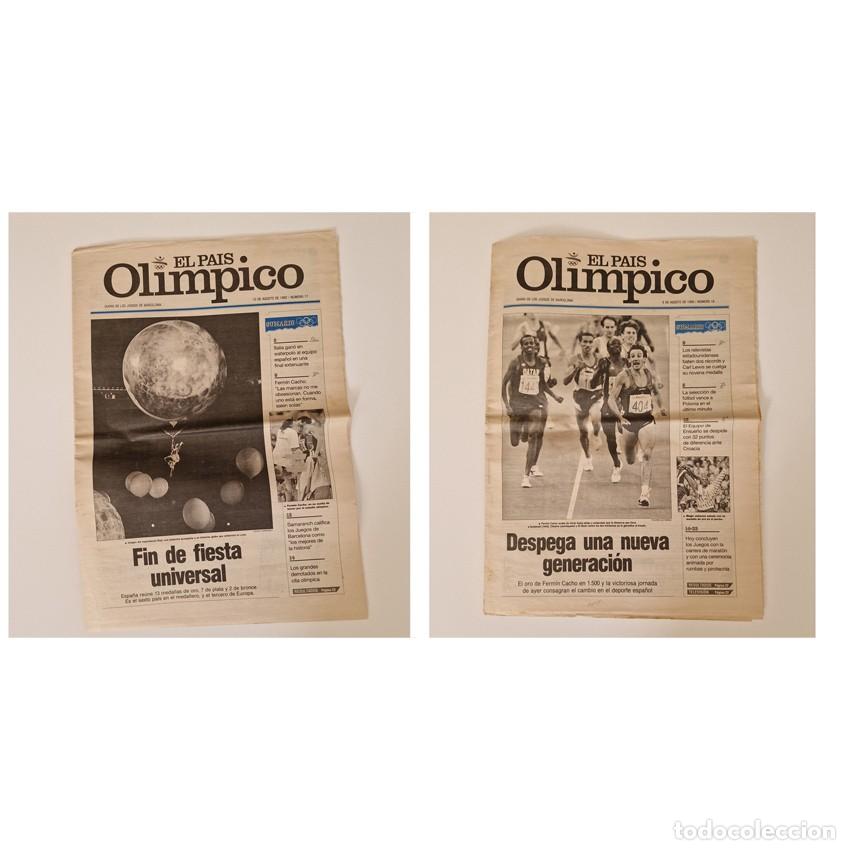 Coleccionismo de peri&oacute;dico El Pa&iacute;s: Lote 2 Peri&oacute;dicos EL PA&Iacute;S OL&Iacute;MPICO Barcelona 92 (9 y 10 Agost) FERM&Iacute;N CACHO ORO Clausura Medallero