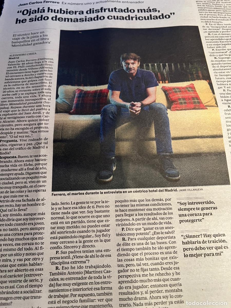 Coleccionismo de peri&oacute;dico El Pa&iacute;s: Art&iacute;culo de prensa sobre JUAN CARLOS FERRERO ALCARAZ MENTALIDAD GANADORA TENIS