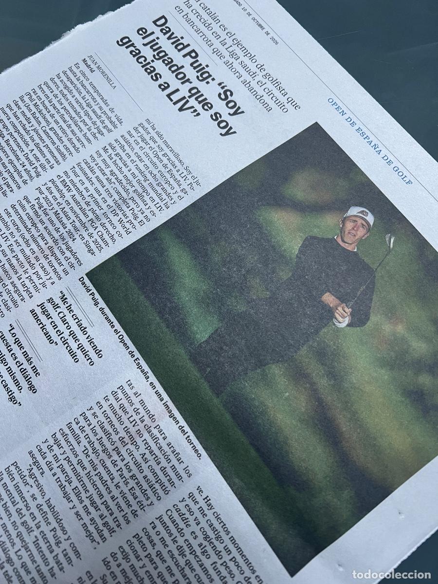 Coleccionismo de peri&oacute;dico El Pa&iacute;s: Art&iacute;culo prensa sobre DAVID PUIG. GOLG. LIGA SAUD&Iacute; LIV GOLFISTA