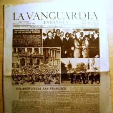 Coleccionismo Periódico La Vanguardia: LA VANGUARDIA ESPAÑOLA 25 DE ABRIL DE 1945. Lote 36340585