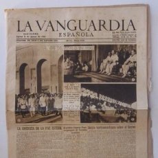 Coleccionismo Periódico La Vanguardia: LA VANGUARDIA - AÑO 1944 - LA VISITA A VIGO DEL JEFE DEL ESTADO FRANCISCO FRANCO . Lote 56911649