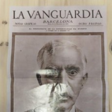 Coleccionismo Periódico La Vanguardia: LAMINA REPRODUCCION PORTADA LA VANGUARDIA 26 DICIEMBRE 1933. Lote 156077918