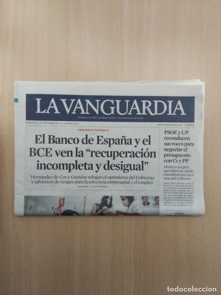 Collectionnisme Journal La Vanguardia: LA VANGUARDIA N&ordm; 49.922 - 02/09/2020