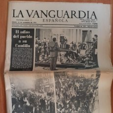 Coleccionismo Periódico La Vanguardia: EL ADIÓS DEL PUEBLO A SU CAUDILLO - LA VANGUARDIA ESPAÑOLA - 22 - 11- 1975