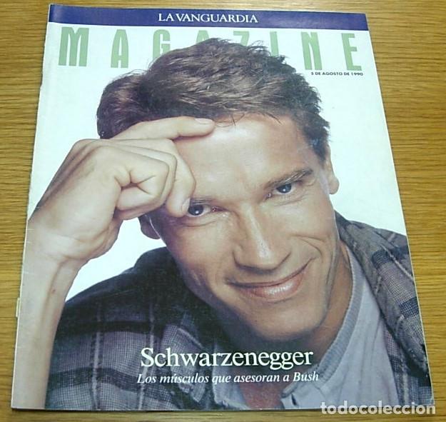 Coleccionismo Peri&oacute;dico La Vanguardia: Revista La Vanguardia Magazine ARNOLD SCHWARZENEGGER Portada+5 Pgs 1990 ALAIN PROST 3 Pgs