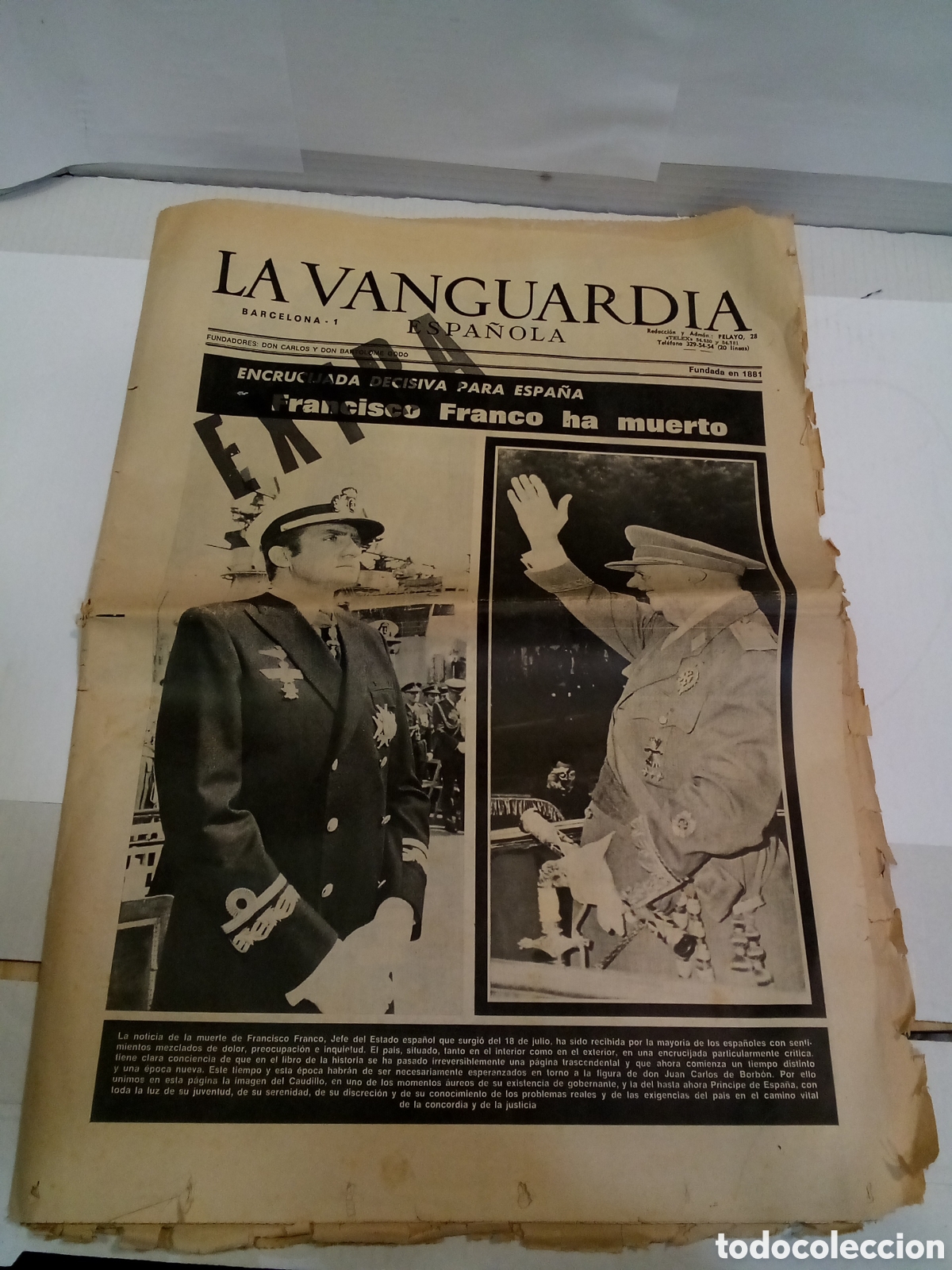 Sammeln von Zeitungen La Vanguardia: La Vanguardia Espa&ntilde;ola