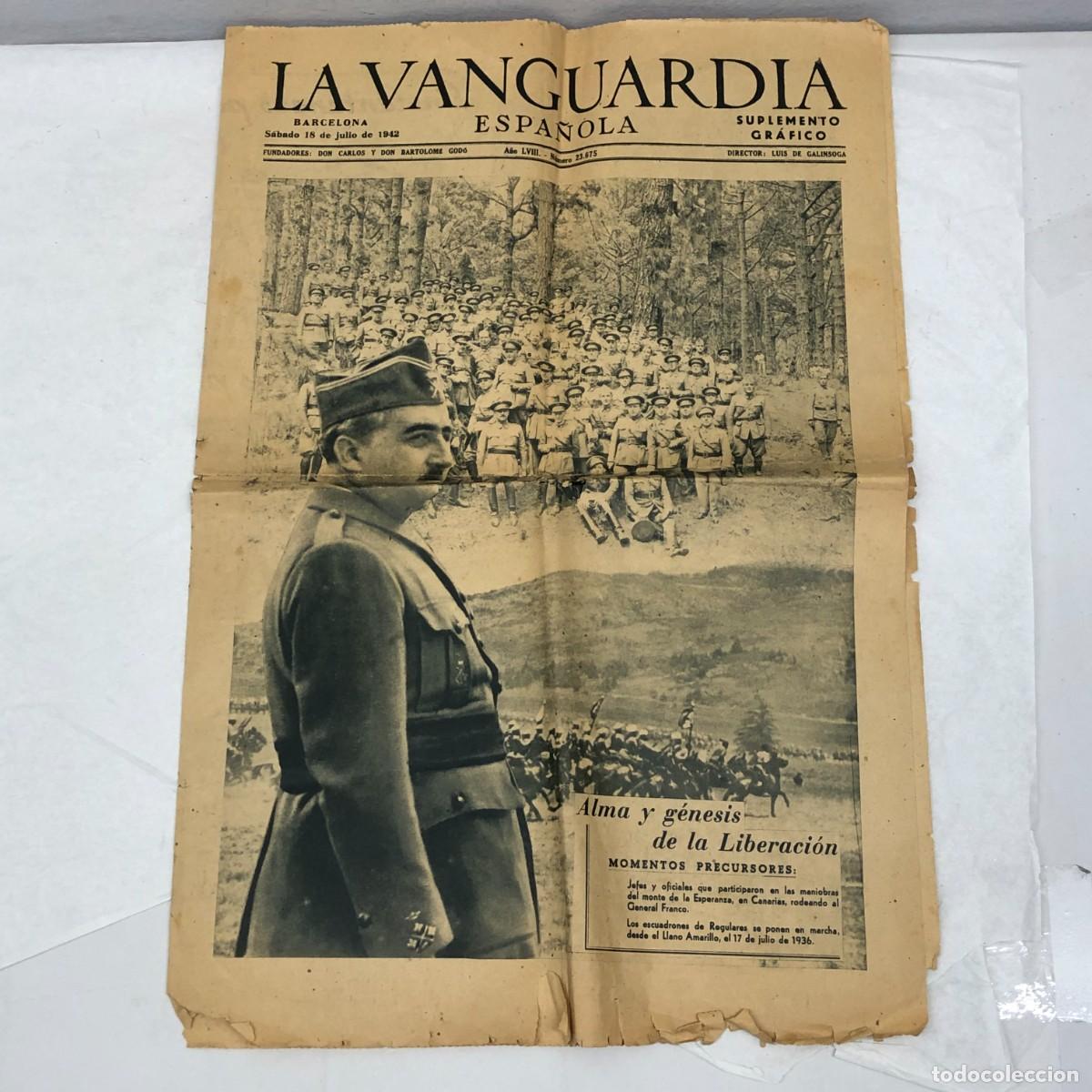 Coleccionismo Peri&oacute;dico La Vanguardia: LA VANGUARDIA ESPA&Ntilde;OLA - SUPLEMENTOS GR&Aacute;FICO - 18 JULIO 1942 - FRANCISCO FRANCO / 1169
