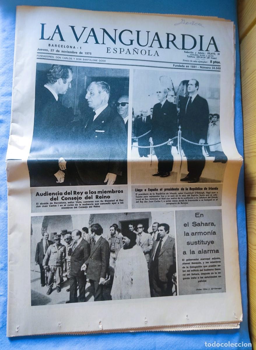 Coleccionismo Peri&oacute;dico La Vanguardia: PERIODICO ORIGINAL LA VANGUARDIA ESPA&Ntilde;OLA 27 NOVIEMBRE DE 1975 N&ordm; 34048