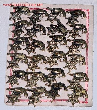 Pins de colecci&oacute;n: ANTIGUO LOTE DE 24 PINS DEL OESTE - PISTOLA Y PLACA DE SHERIFF