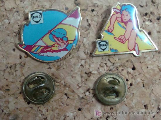 Sammlung von Pins: 2 PINS DE FINA. SURFING Y ESCALADA. ORIGEN FRANCIA. A&Ntilde;OS 90. .