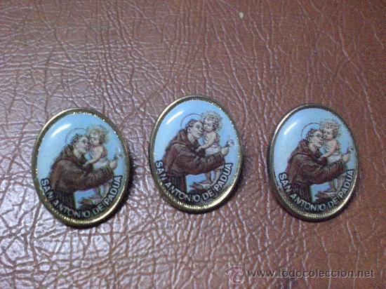 Pins de colecci&oacute;n: pins ..Stos. y Virgenes.- SAN ANTONIO DE PADUA.-LOTE DE 3 EJEMPLARES.-