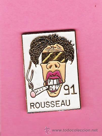 Pins de colecci&oacute;n: pin - rousseau 91.- francia .- alta calidad - metal - a&ntilde;os 90