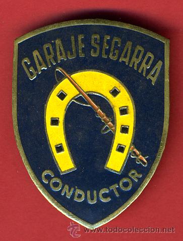 Pins e Spille di collezione: super pin, publicidad garaje segarra, conductor,herradura   4  x  5  cms. chapa con aguja en reverso