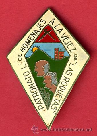 Pins e Spille di collezione: super pin , patronato de homenajes a la vejez , 3   x  4,50 cms. chapa con aguja en reverso