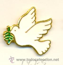 Pins de colecci&oacute;n: 13-1775. Pin Paloma con rama de olivo (grande)