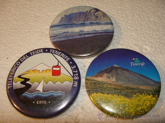 Collection pins: 3 BROCHES PINS DE TURISMO. TENERIFE, ISLAS CANARIAS. EL TEIDE. 3718 METROS.