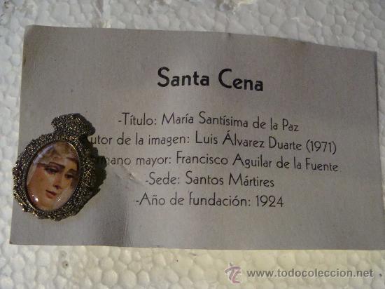 Pins e Spille di collezione: PIN RELIGIOSO MEDALLA. SEMANA SANTA DE M&Aacute;LAGA. VIRGEN COFRAD&Iacute;A SANTA CENA. PAZ.