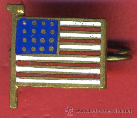 Pins e Spille di collezione: PIN O INSIGNIA BANDERA AMERICANA , USA , ESTADOS UNIDOS, ESMALTE ANTIGUA , ORIGINAL , L