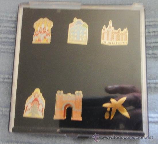 Pins de colecci&oacute;n: LOTE DE PINS DE GAUDI BARCELONA DE LA CAIXA DE PENSIONES A&Ntilde;OS 80 COMPLETO