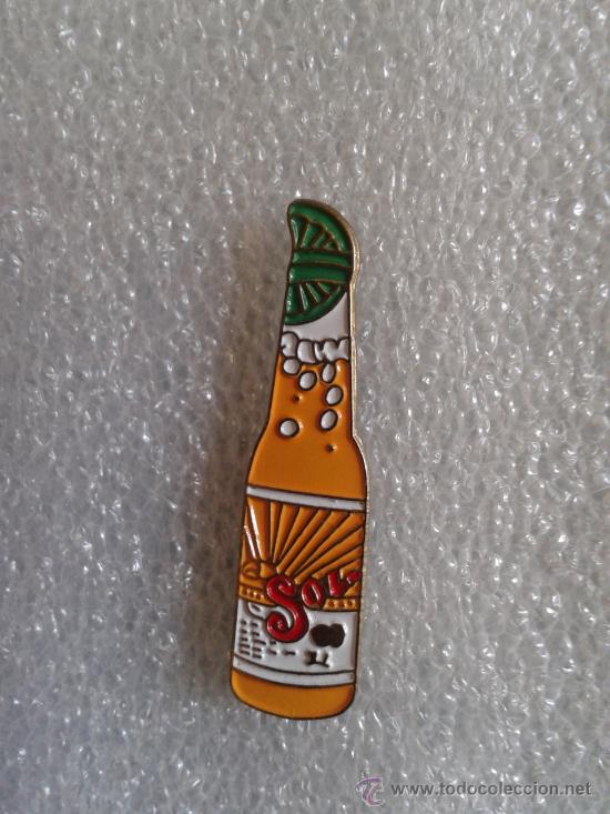 Pins de cole&ccedil;&atilde;o: Pin botella cerveza bebida alcoh&oacute;lica mejicana Sol