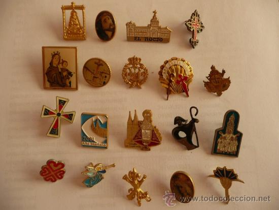 Sammlung von Pins: 58 pins religi&oacute;n, a&ntilde;o mariano, virgen, cristo, a&ntilde;o santo, cruz, camino santiago, caritas...