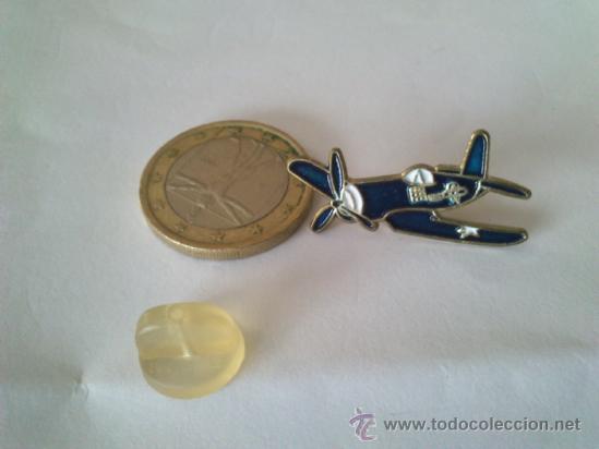 Pins de colecci&oacute;n: Antiguo Pin Pincho Trasero Avi&oacute;n Azul.