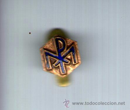 Pins de cole&ccedil;&atilde;o: peque&ntilde;o pin de solapa azul de accion catolica / liga de perseverancia y minerve