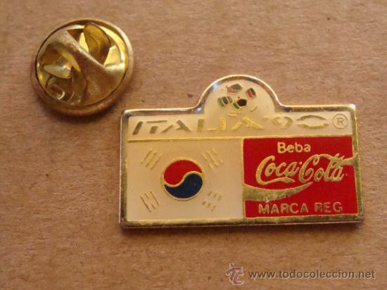 Collection pins: PIN DE COCA COLA. MUNDIAL DE F&Uacute;TBOL ITALIA 90 1990. COREA DEL SUR. KOREA.