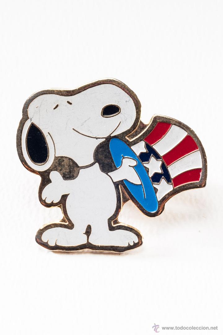 Pins de colecci&oacute;n: PIN DE METAL Snoopy CON BOTON AMERICANO