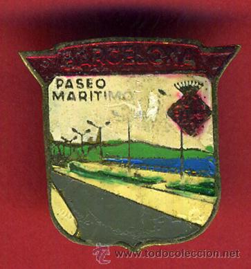 Pins e Spille di collezione: INSIGIA O PIN, PUBLICIDAD BARCELONA PASEO MARITIMO , ANTIGUO , ORIGINAL , P1