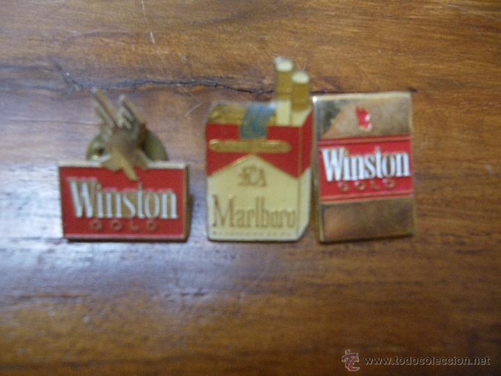 Pins de colecci&oacute;n: 3 PINS TABACO: 2 DE WINSTON Y 1 MALBORO
