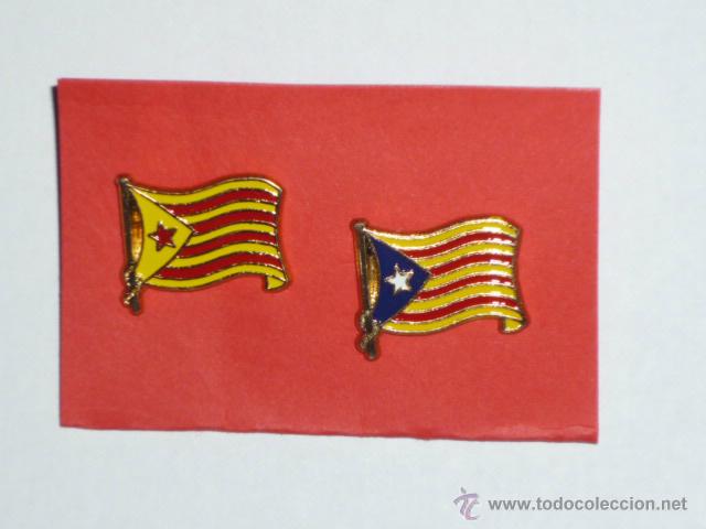 Pins de colecci&oacute;n: LOTE DE DOS PINS DE BANDERA ESTELADA DE CATALUNYA