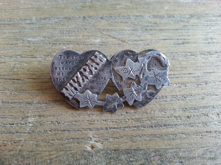 Pins de colecci&oacute;n: ANTIGUO PIN DE ALFILER EN PLATA CON FORMA DE CORAZONES