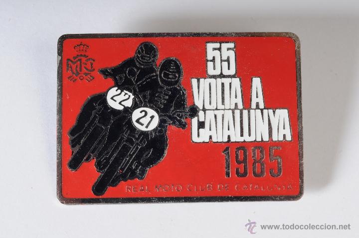 Pins de colecci&oacute;n: PIN INSIGNIA DE AGUJA IMPERDIBLE 55 VOLTA A CATALUNYA REAL MOTO CLUB A&Ntilde;O 1985